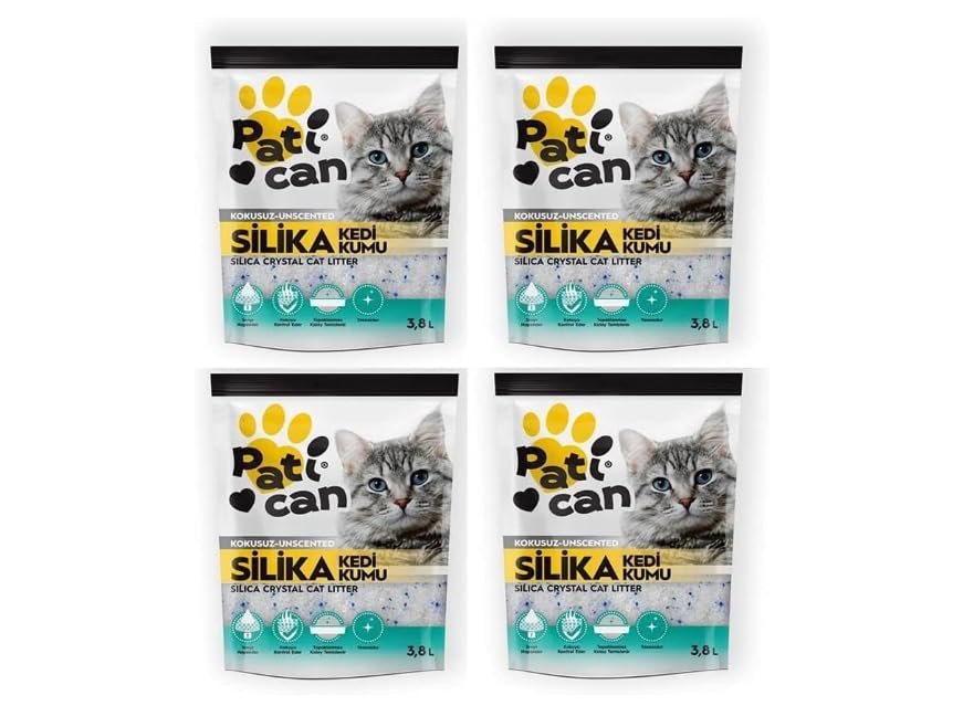 PATİCAN 4 ADET SİLİKA KEDİ KUMU 3.8 LT