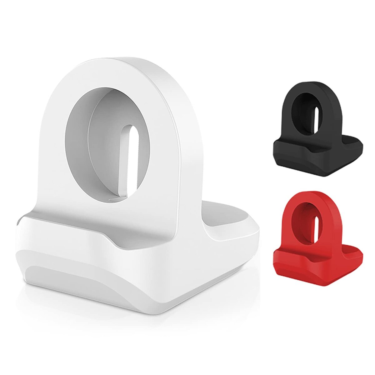 Microcase Apple Watch Tüm Seriler ile Uyumlu Mini Silikon Şarj Standı - AL3569 (Siyah)