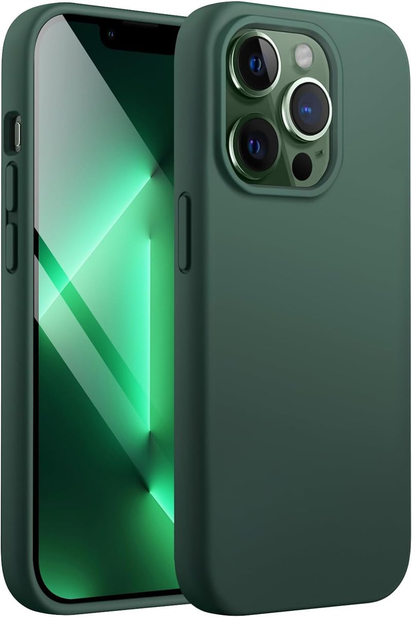 URUCHI iPhone 13 Pro 6.1 inç ile Uyumlu İnce Sıvı Silikon Kılıf, 3 Katmanlı Yumuşak İç Astar, Tam Ka