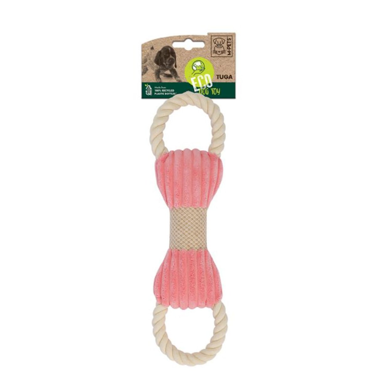 M-Pets Tuga Pembe Bej Kemik Şekilli Köpek Oyuncağı