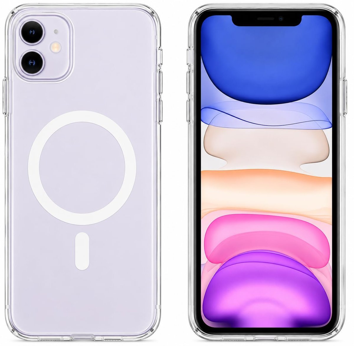 iPhone 11 Uyumlu Şeffaf Telefon Kılıfı, MagSafe ile Uyumlu, Kristal Şeffaf Tasarım, Kablosuz Şarj Destekli, İnce ve Hafif – BiElite