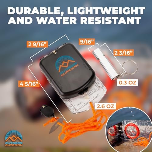 Outdoor Guardian Pathfinder Kamp ve Yürüyüş Pusulası - Kamp Aksesuarları, Klinometreli Oryantiring Pusulası, Ayarlanabilir Eğim ve LED, Hayatta Kalma Ekipmanları ve Ekipmanları, Kamp Hediyeleri