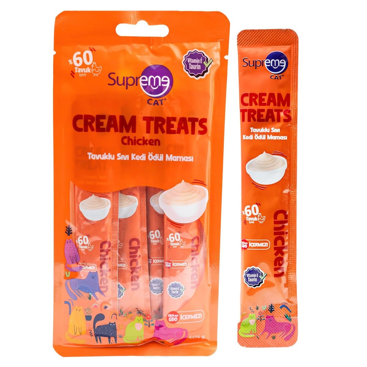 Supreme Cat Tavuklu Sıvı Kedi Ödül Maması 4 x 14 gr