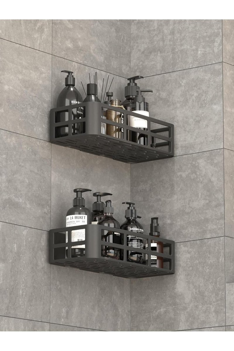 Mithra Life 2 Adet Düzenleyici Yapışkanlı Banyo Organizer Duş Rafı MIT1146