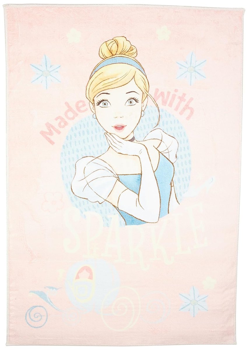 TAÇ Cindirella Sparkle Lisanslı Karakter Baskılı%100 Polyester Halı, Çok Renkli, 80x120 cm