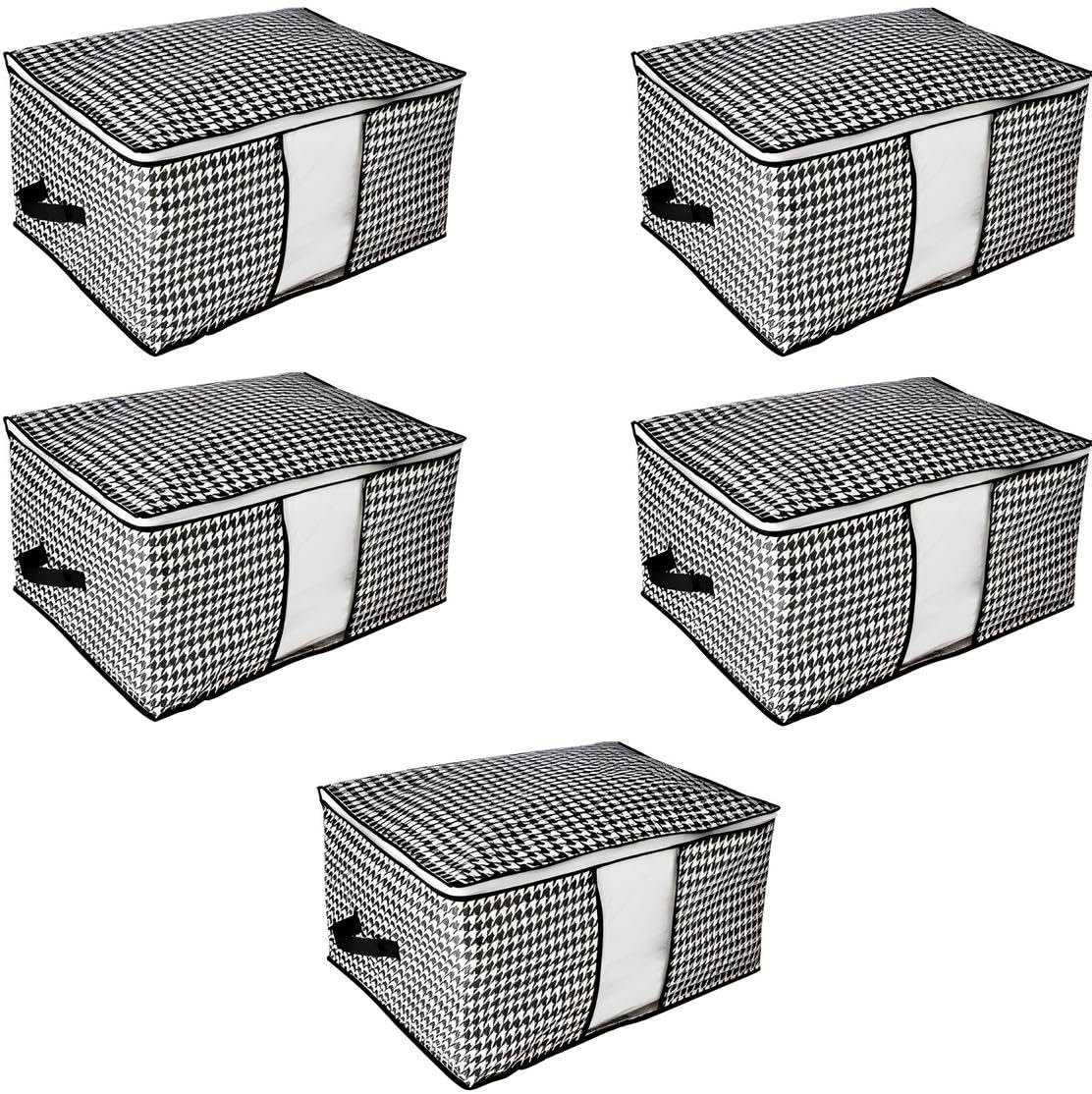 AEE® 5 adet Mega Boy Pencereli Hurç Seti 64x46x34 Büyük Boy Yorgan Hurcu Battaniye Yastık Baza Altı