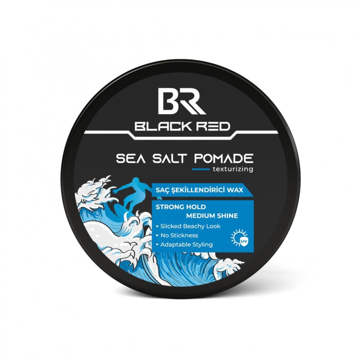 BLACK  RED Wax Saç Şekillendirici Wax Sea Salt Pomade Deniz Tuzlu Güçlü Tutuş - 120 ml