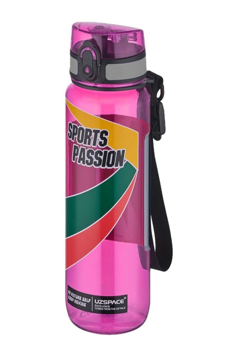 Uzspace Sports Passion 500 ml Tritan Su Matarası Kaydırmaz Tutma Özelliği Pembe