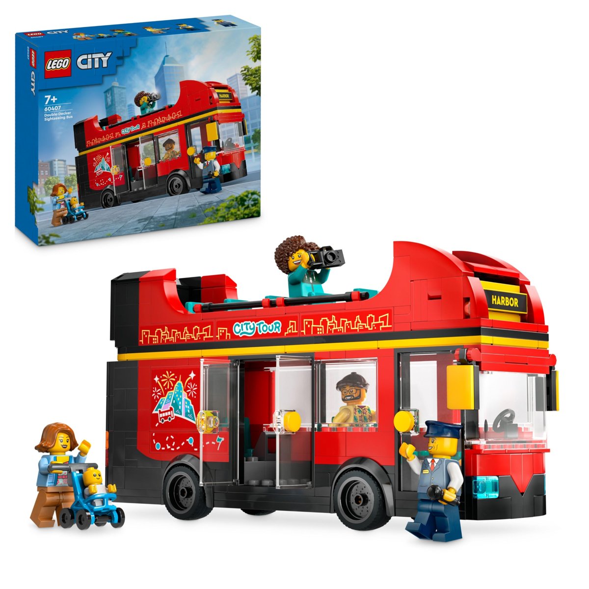 LEGO City Kırmızı İki Katlı Gezi Otobüsü 60407 – 7 Yaş ve Üzeri Kız ve Erkek Çocuklar için Yılbaşı H