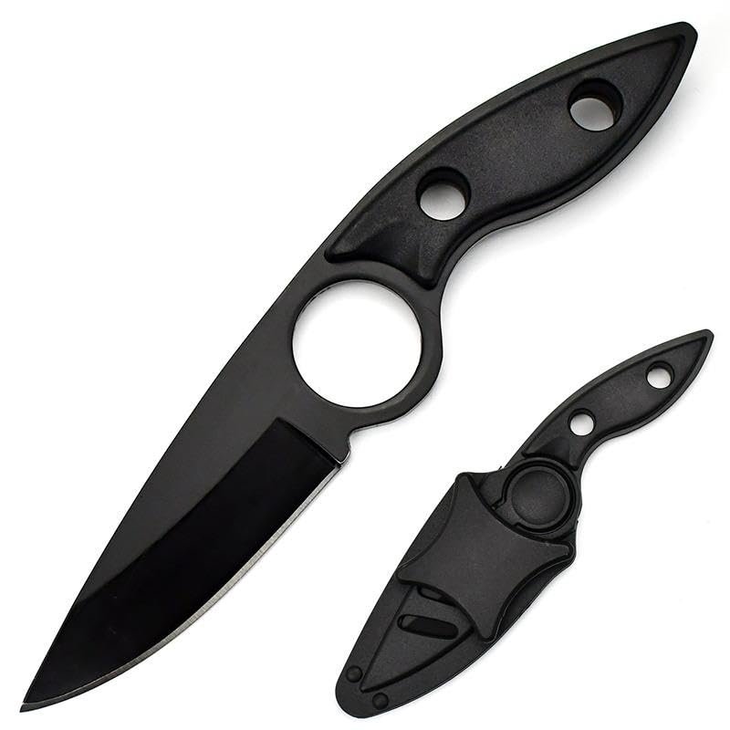 Valkyrie 3CR14MOV Kılıflı Paslanmaz Çelik Parmak Delikli Outdoor Kamp Bıçağı – 17.5 cm Kompakt Gövde