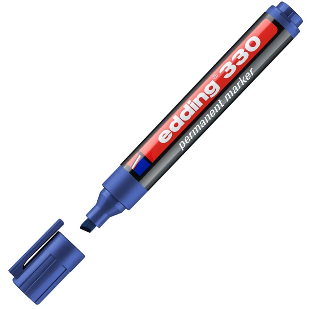 edding 330 permanent markör - mavi - 1 kalem - 1-5 mm kesik uçlu