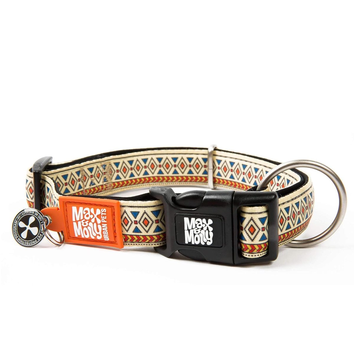 Max & Molly Urban Pets Original Serisi Akıllı Künyeli Köpek Boyun Tasması (S, Etnik)