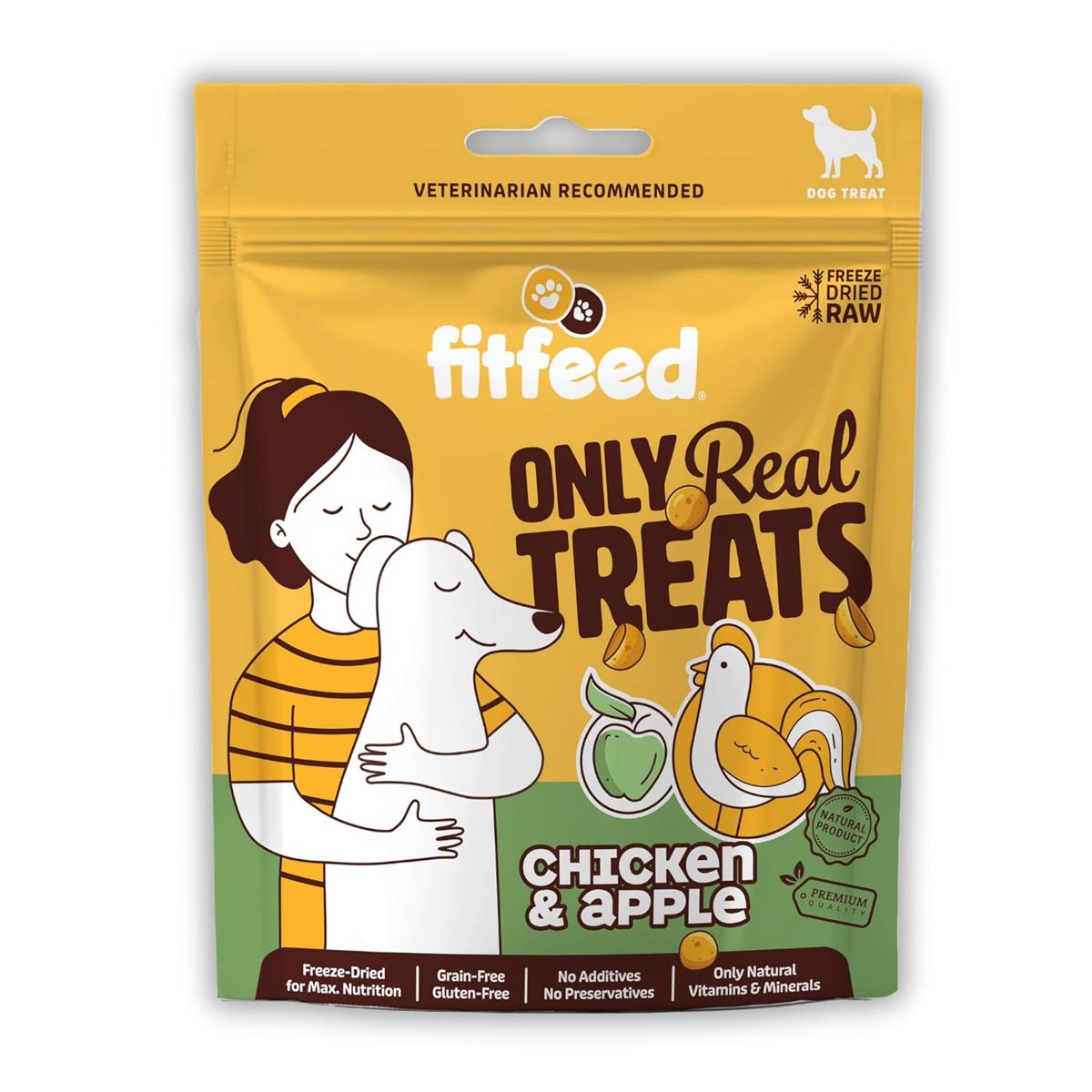 fitfeed Freeze-Dried Çiğ Tavuk  Elma Köpek Ödül Maması 40g