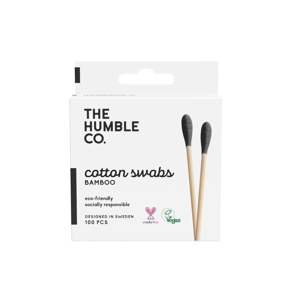 The Humble Co. - Humble Brush Cotton Swabs - Black, bambu kulak çubuğu Siyah, Çevre dostu pamuklu ku