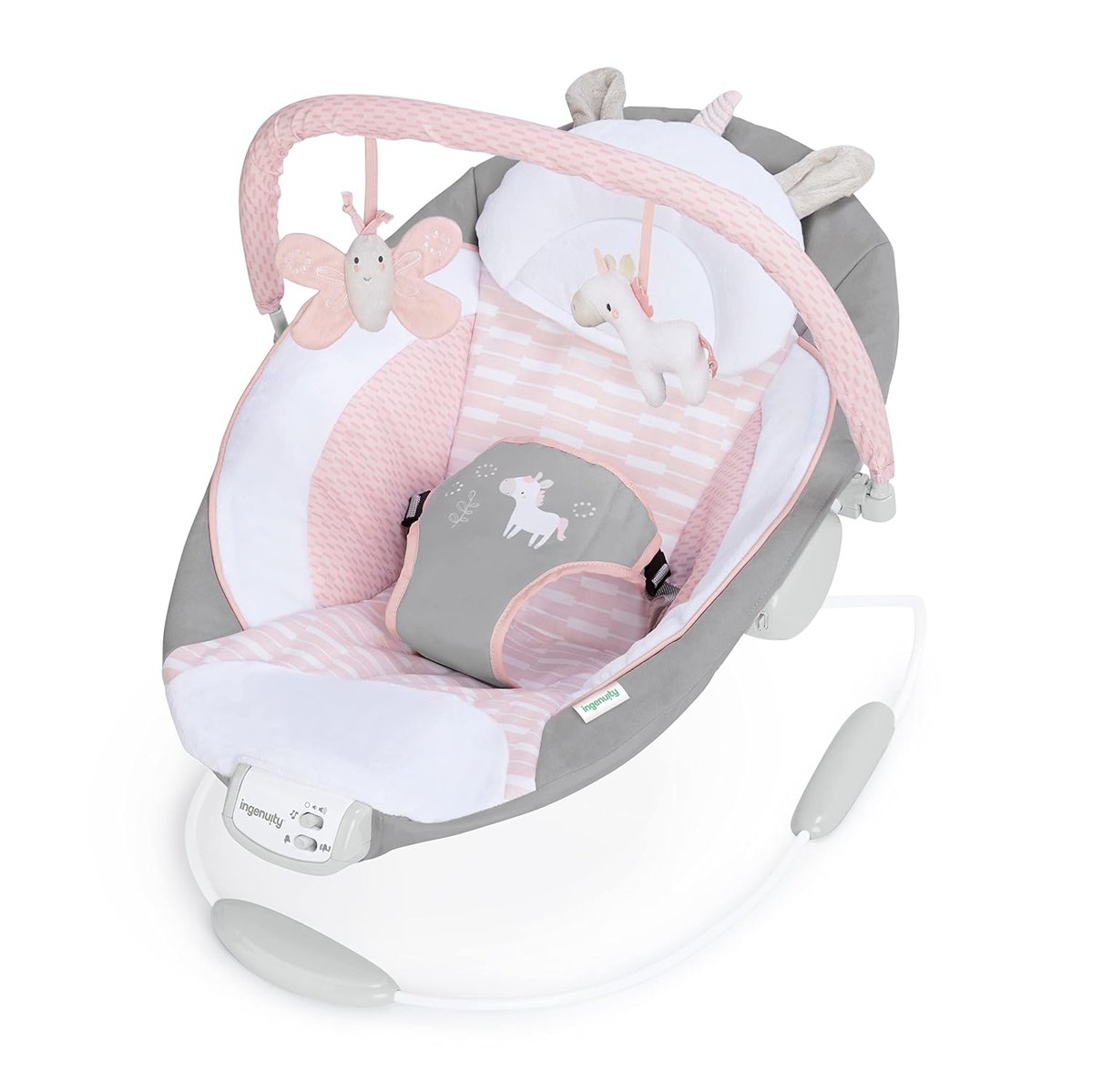 Ingenuity RahatlatıcıAna Kucağı, Sesler ve Titreşimler, 0-6 Ay, 9 kg'ya Kadar - Flora the Unicorn (P