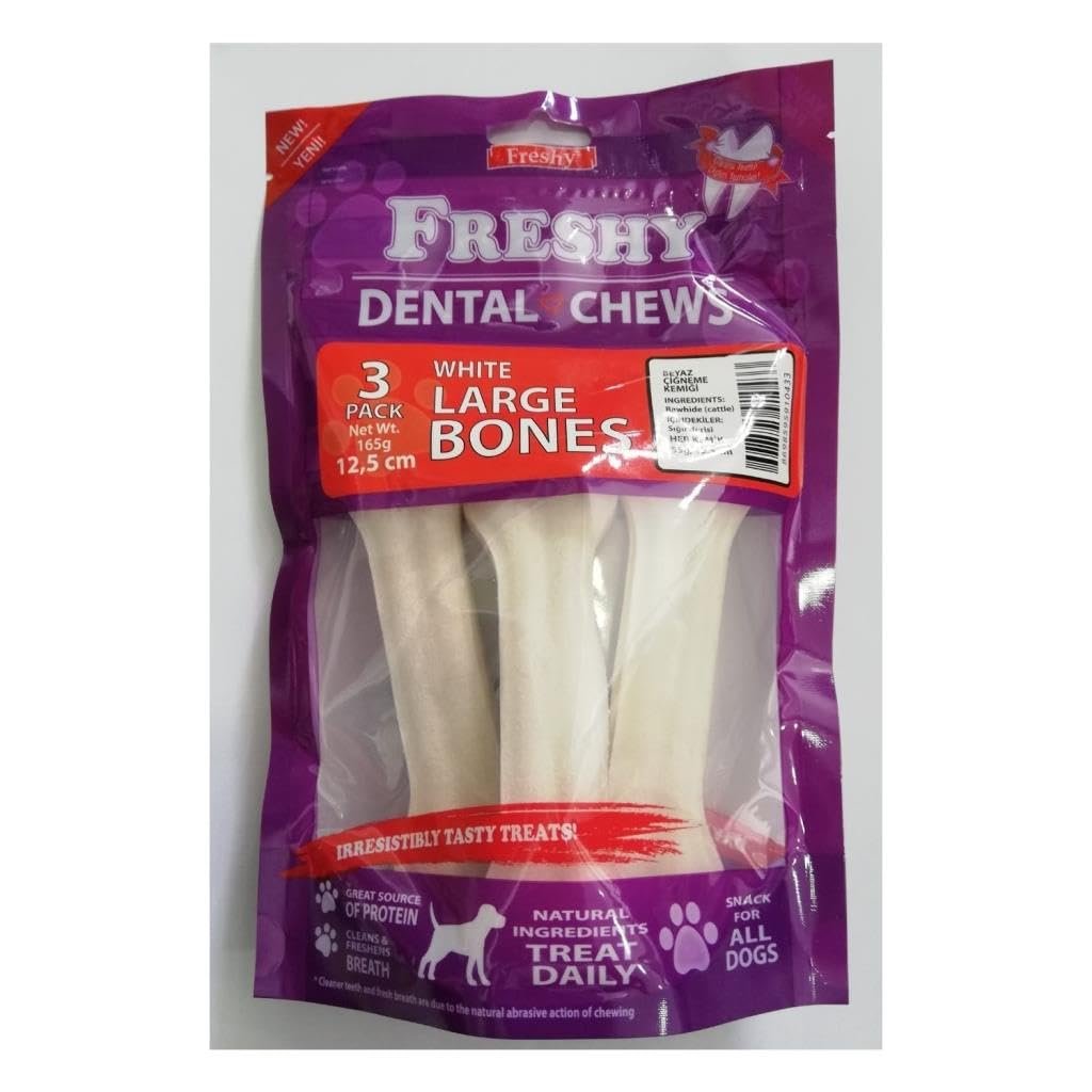 Irem Freshy Beyaz Press Deri Köpek Çiğneme Kemiği. 55Gr 3 Adet. 165Gr