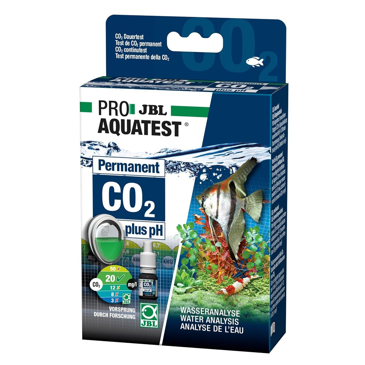 JBL su test seti, tatlı su akvaryumları için, ProAquaTest CO2-pH kalıcı, 1 adet (tekli paket)