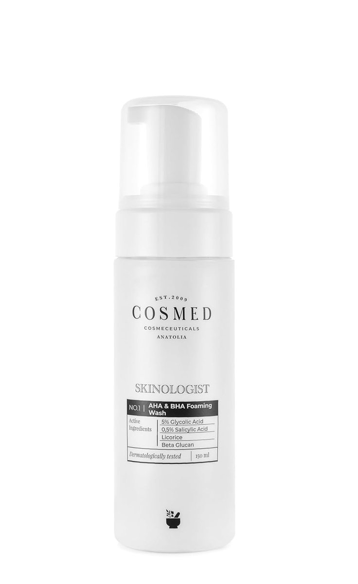 Cosmed Akneye Eğilimli, Yağlı/Karma Ciltler için Köpük Temizleyici - AHA  BHA Foaming Wash - 150 ml