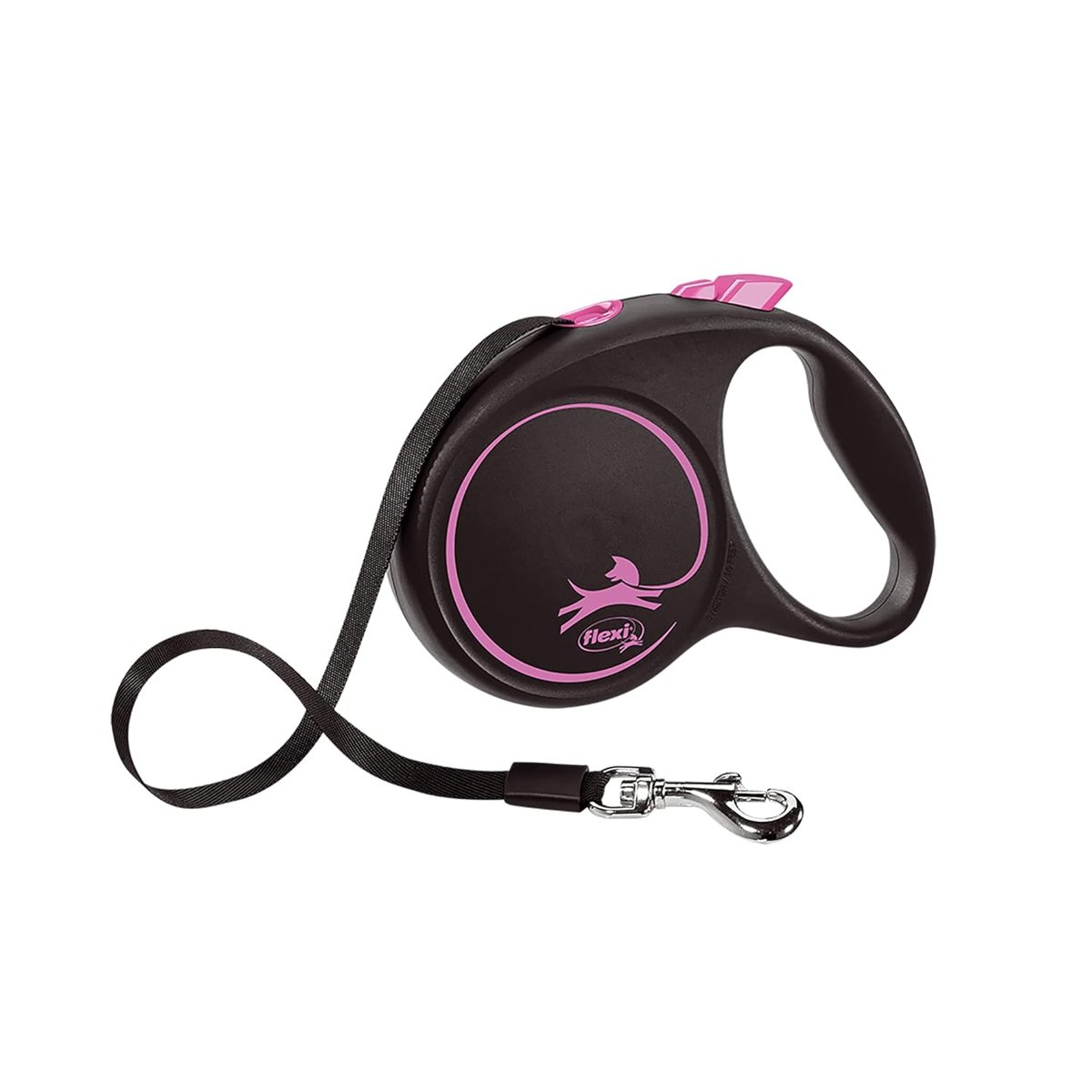 Flexi Black Design M Beden Pembe 5MT Şerit Tasma