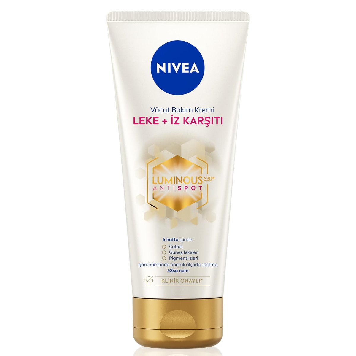 NIVEA Luminous630 Leke ve İz Karşıtı Vücut Bakım Kremi 200ml, Çatlak ve Güneş Lekesi İyileştirici, 48 Saat Nemlendirici