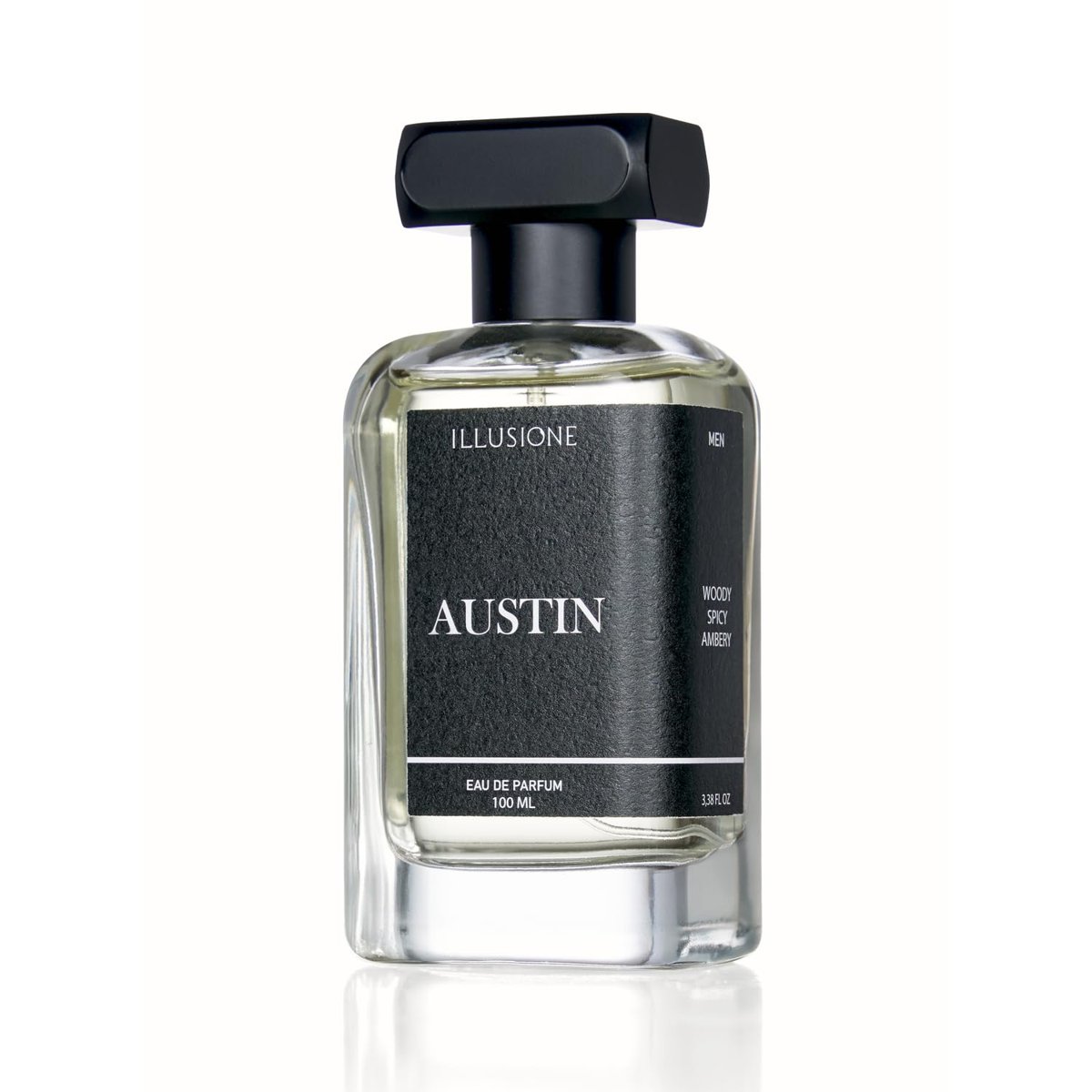 Illusione Austin EDP Erkek Parfüm 100ml | Odunsu-Baharatlı-Amber | Erik, Sedir, Paçuli, Misk