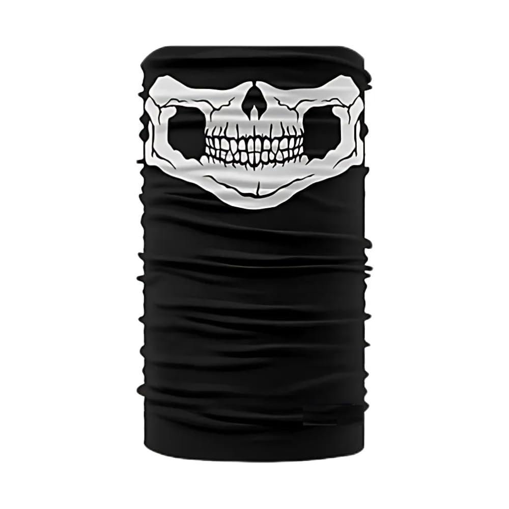 Siyah Beyaz Klasik Kuru Kafa Çok Amaçlı Bandana Buff Saç Bandı Maske Balaklava Boyunluk Motosiklet v