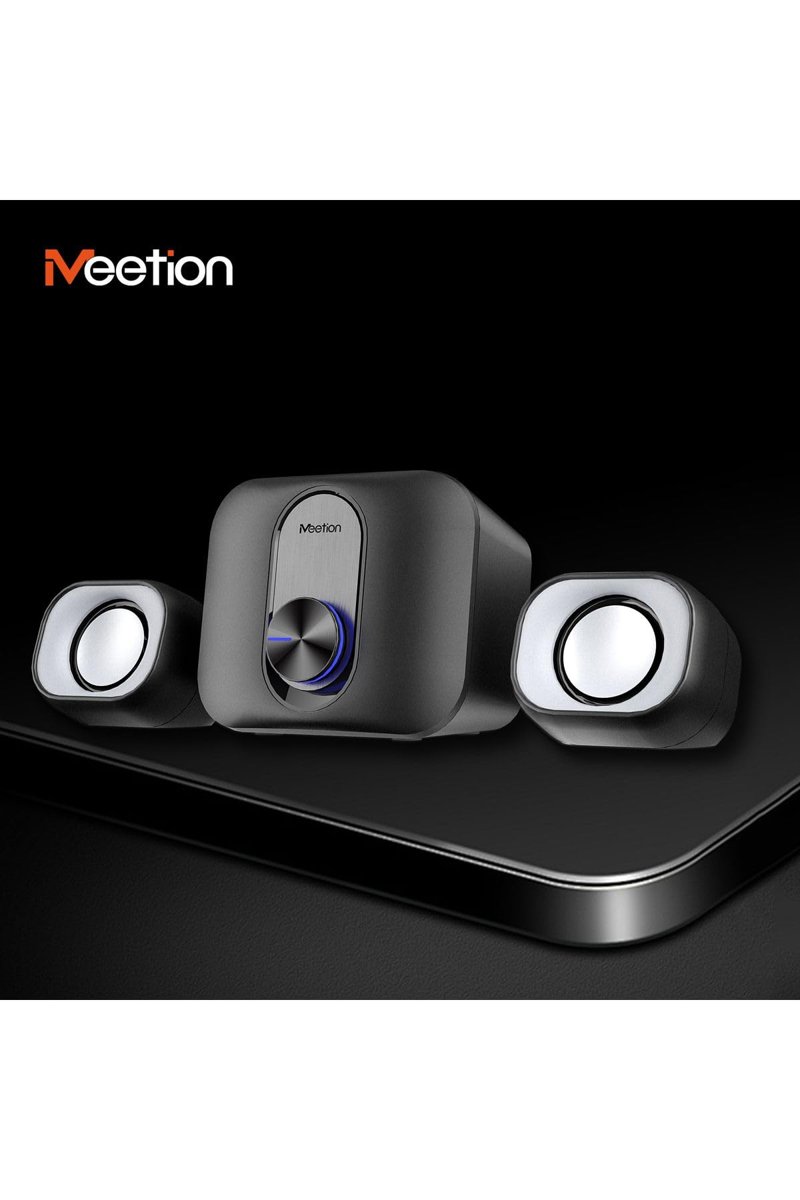 Meetion | SP2110 | Siyah | Ofis Hoparlörü | Bluetooth + 2.1 Ses Sistemi | 3.5mm + USB Bağlantı