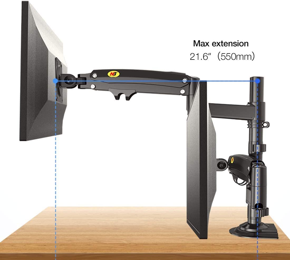 North Bayou NB H180 Ergonomic Profosyonel 17-35 inch Monitör Standı 2026 Versiyon (Matte Charcoal)