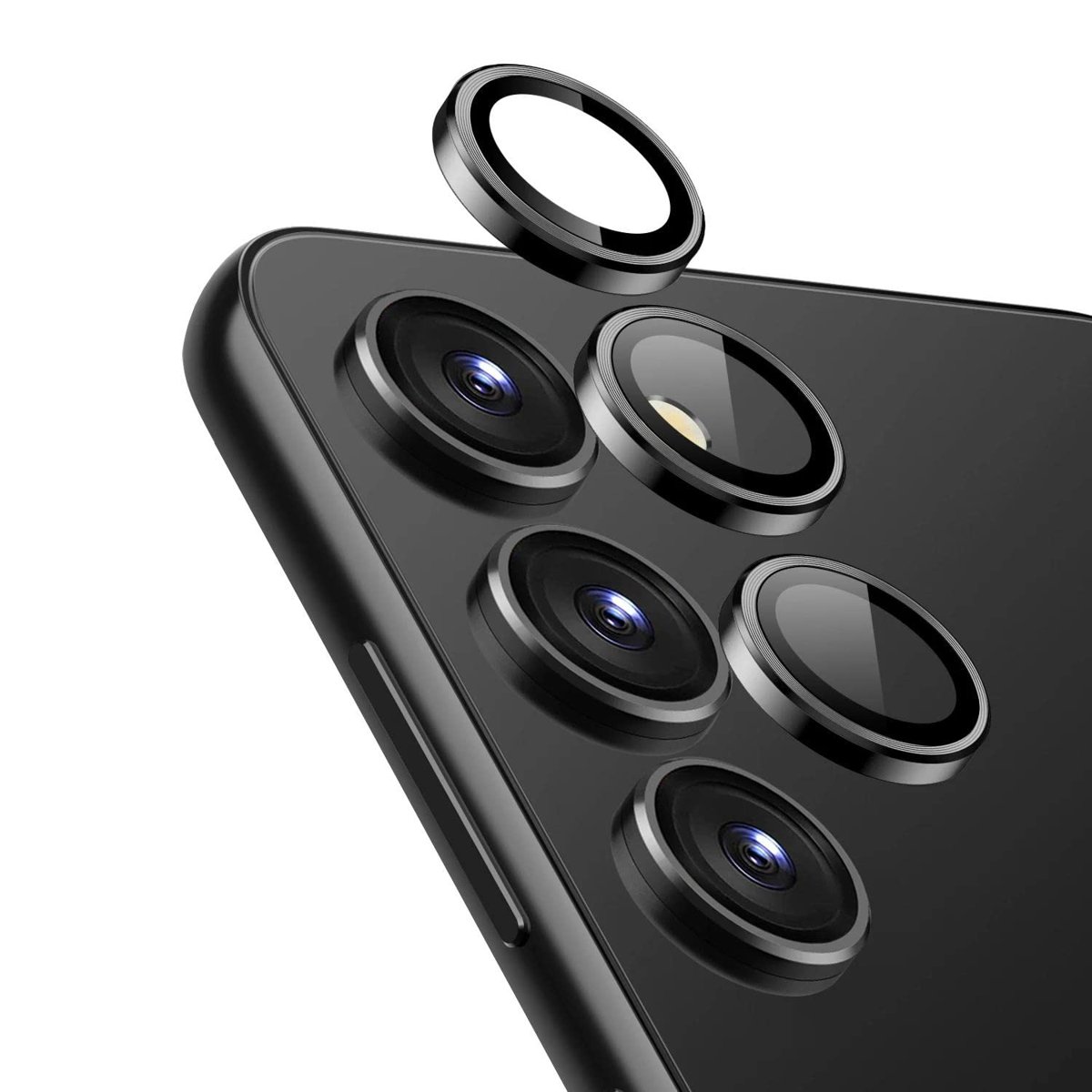Microsonic Samsung Galaxy S25 Plus Tekli Kamera Lens Koruma Camı Siyah [Galaxy S25 Plus ile Uyumlu Ekran Koruyucu - Siyah]