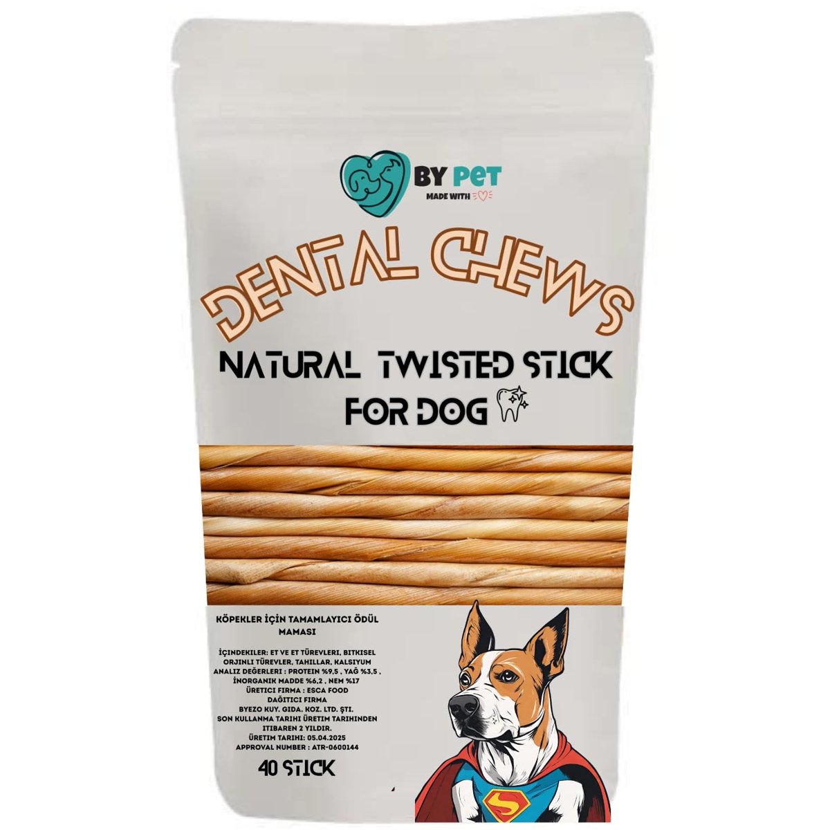 Naturel Burgu Çubuk Köpek Ödül Ve Çiğnemi Kemiği- 40 Adet Maxi Paket
