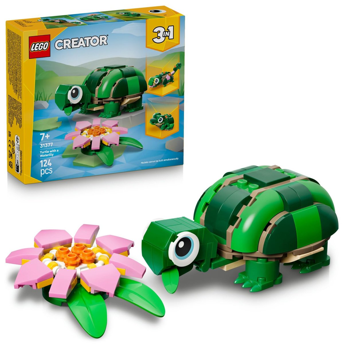 LEGO Creator 3’ü 1 Arada Kaplumbağa ile Nilüfer Çiçeği 31377 – 7 Yaş Üzeri Çocuklar için Bukalemun v