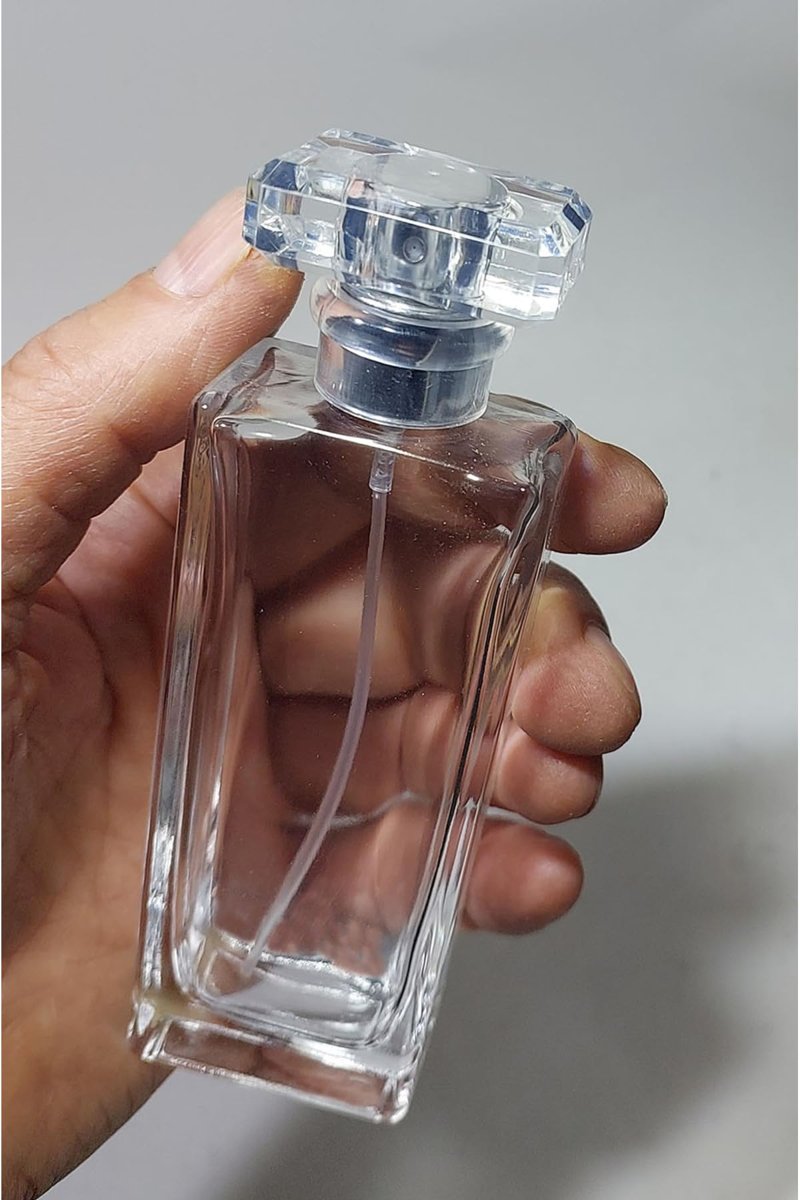 wellLine Cam Yeniden Doldurulabilir Sprey Kolonya Parfüm Şişesi 50 Ml - Şeffaf Kapaklı Boş Şişe 10 A
