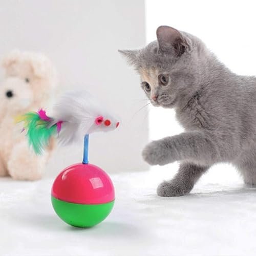 Orret Home Kedi Oyun Topu Tüylü Fareli Hacı Yatmaz Eğitici Yavru Kedi Fare Kovalama Oyuncağı (Standart, Adet, 1)