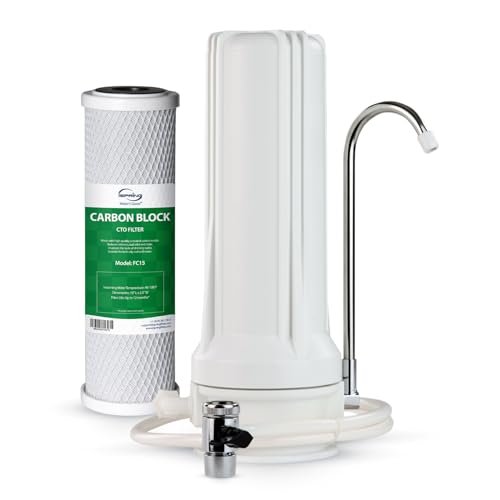 iSpring CKC1 Tezgah Üstü İçme Suyu Filtrasyon Sistemi, 2,5" x 10" Kömür Filtreli, Tezgah Üstü Su Filtresi