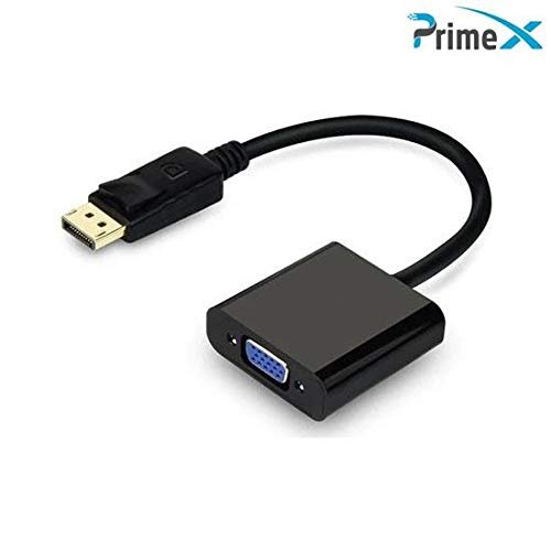 PrimeX PX-1320 DisplayPort to VGA Aktif Dönüştürücü, DP Erkek to VGA Dişi Görüntü Çevirici Adaptör, PC Anakart Ekran Kartı DisplayPort Çıkışından VGA Monitör Projeksiyon Bağlantı Aparatı, 20 cm