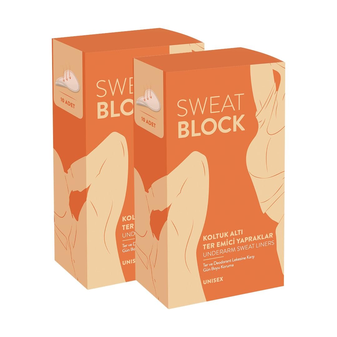Sweat Block Koltuk Altı Ter Pedi Ter Emici Yapraklar 2'li Set