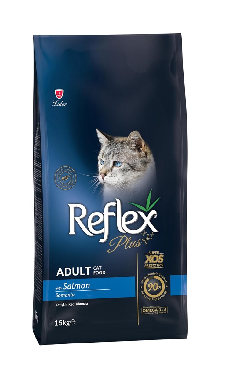 Reflex Plus Yetişkin Kediler için Somonlu Kedi Maması, 15 kg
