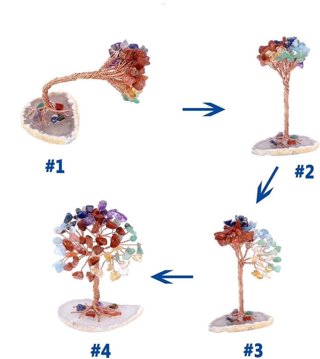 Valkyrie Ametist “Yaşam Ağacı” Kristal Bonsai – Doğal Taş Dekor | El Yapımı Tel Ağaç Meditasyon & Ofis Masaüstü Süs