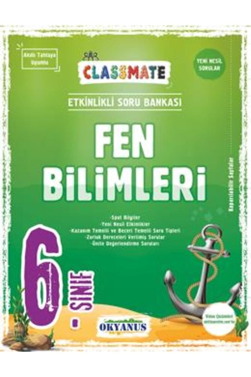 Okyanus 6.Sınıf Classmate Fen Bilimleri Soru Bankası
