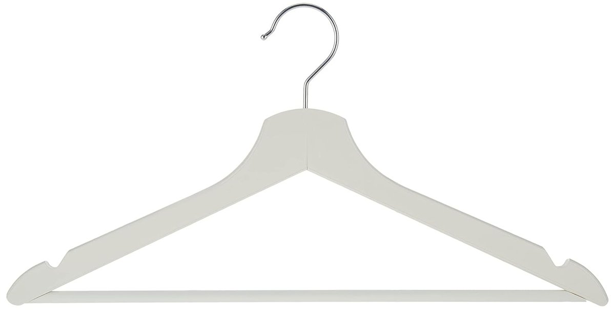 IKEA "Bumerang" ahşap elbise askısı, 8’li paket, masif ahşap, beyaz