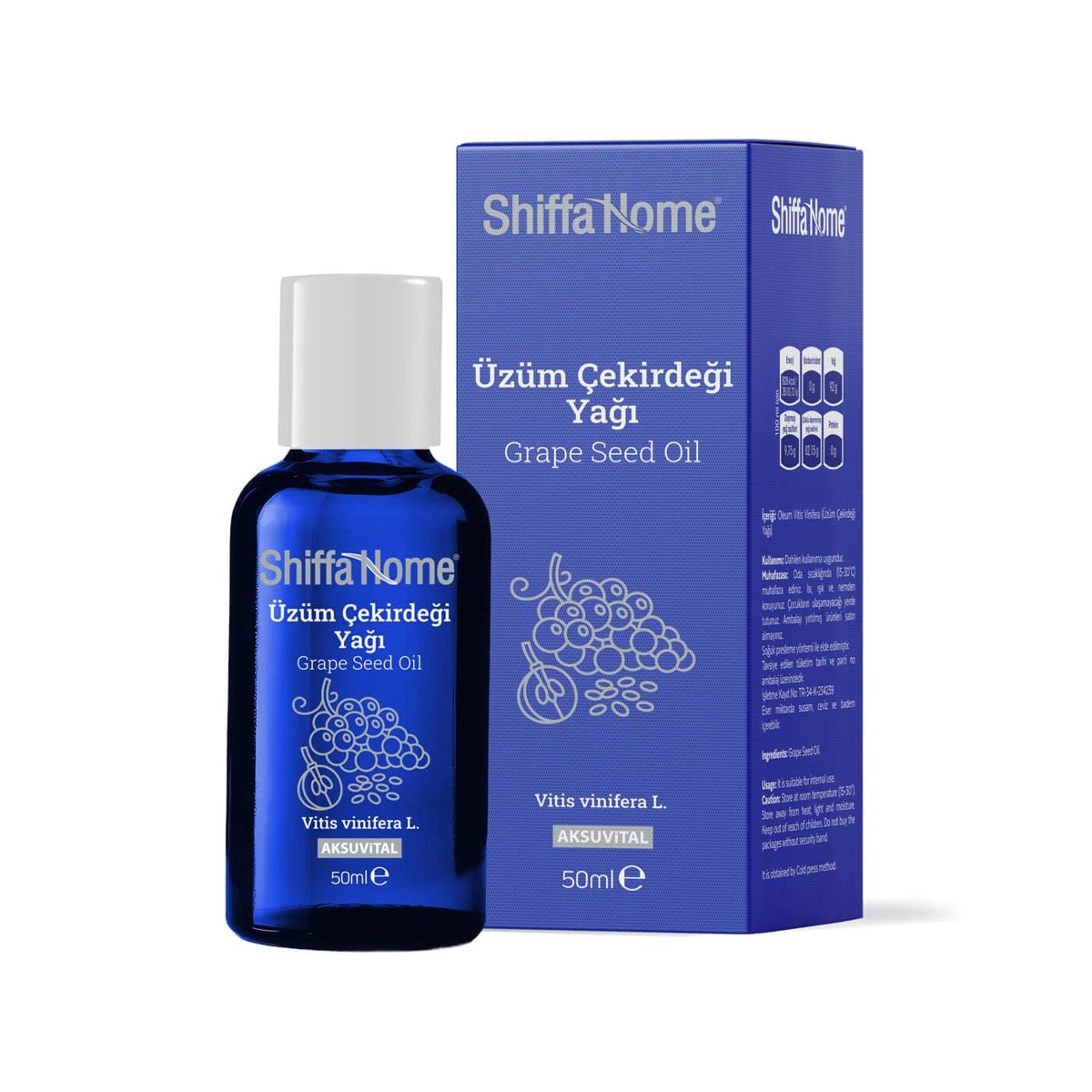 Shiffa Home Üzüm Çekirdeği Yağı 50 Ml | Soğuk Sıkım Bitkisel Yağ | Cilt Bakımı, Saç ve Dudak Nemlend