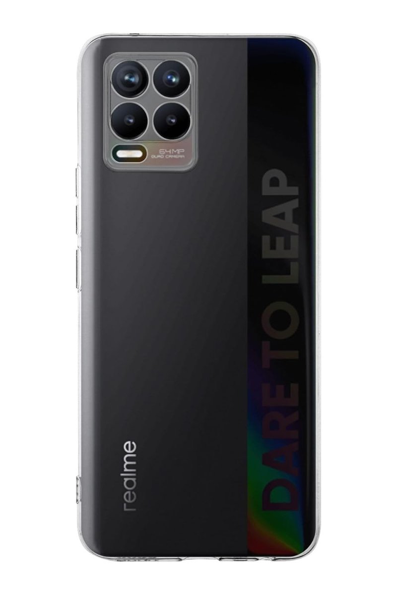 KZY İletişim Realme 8 Kapak 1mm Süper Silikon Şeffaf Kılıf