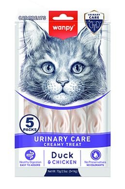 Wanpy Urinary Care Ördekli ve Tavuklu Krema Kedi Ödülü 5x14 Gr