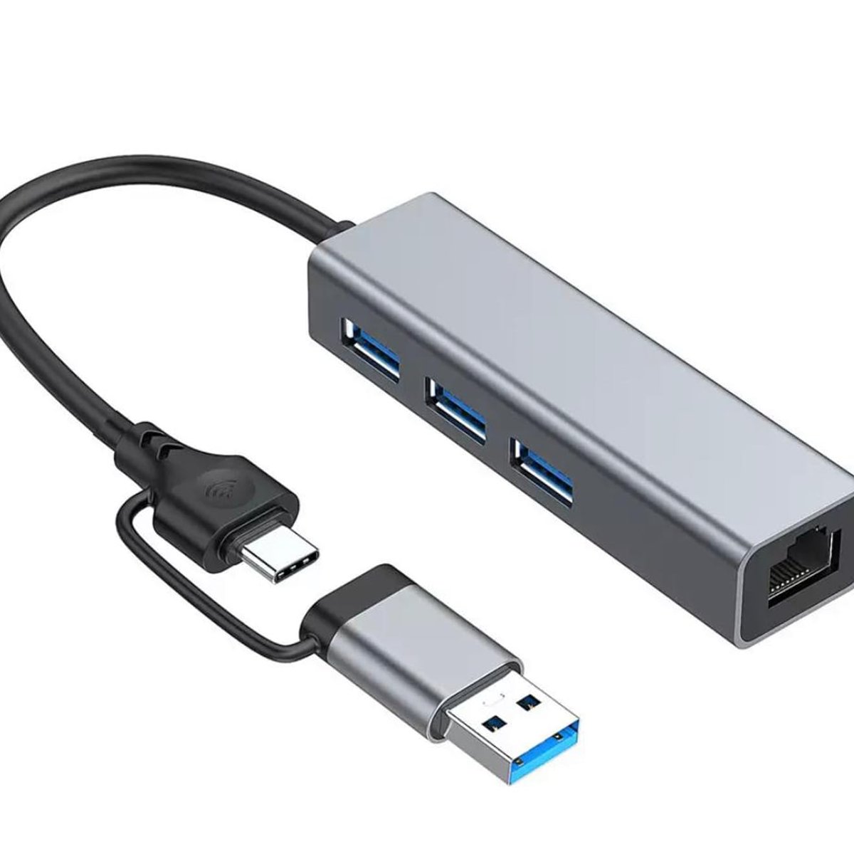 Coverzone Gigabit Type-C To Ethernet RJ45 Çift Uçlu USB-A to RJ45 Çevirici Kablolu İnternet Dönüştürücü 100 Mbps Macbook Uyumlu Notebook İle Uyumlu Tak Çalıştır USB-C To LAN Adaptörü Tip-C | HC72Q