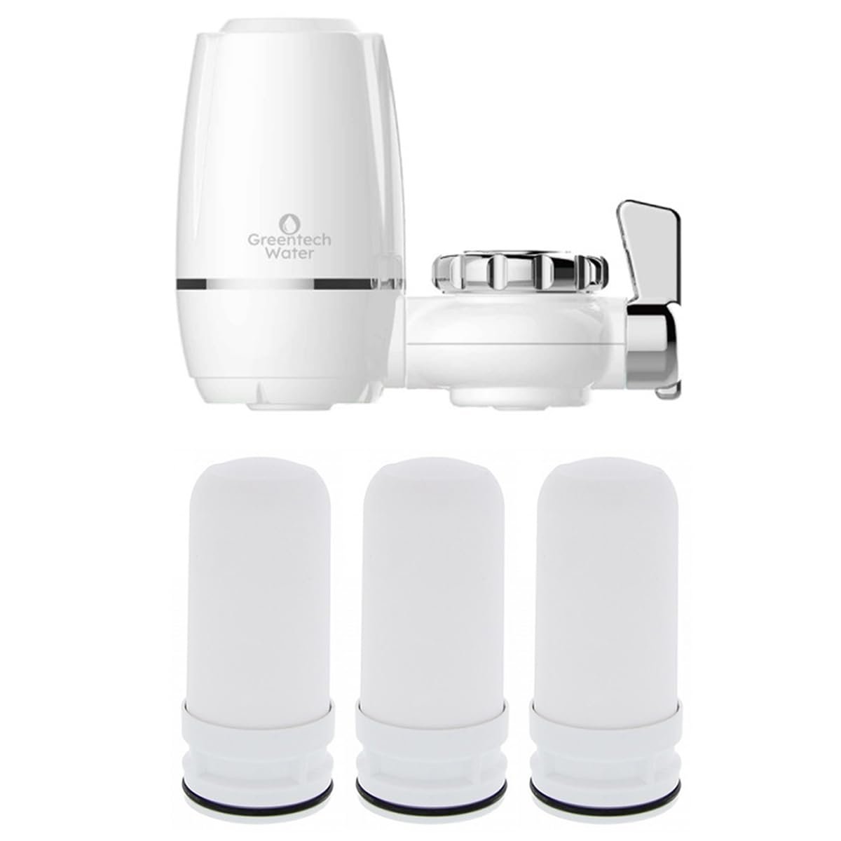 Greentech Water Seramik Filtreli Musluk Ucu Arıtıcı / 3 Adet Seramik Filtreli Kartuş/GW-D02P2