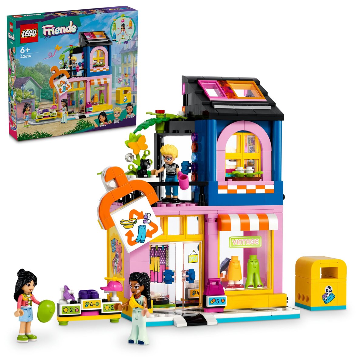 LEGO Friends Vintage Giyim Mağazası 42614-6 Yaş ve Üzeri Çocuklar için Olly, Liann ve Jordin Minifig
