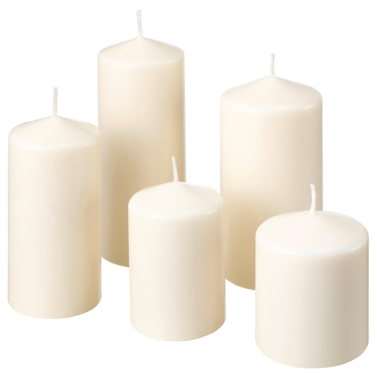 IKEA.. 803.779.37 Fenomen Kokusuz Blok Mum, 5'li Set, Doğal