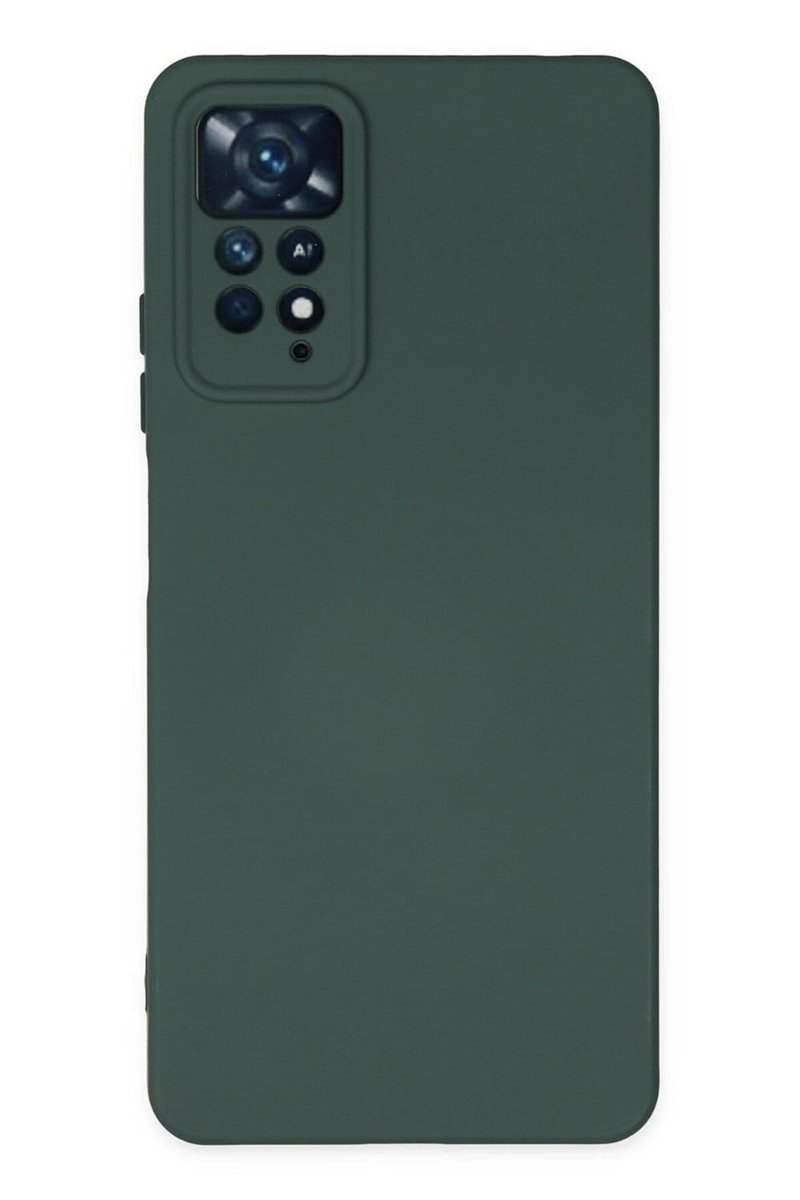 KZY İletişim Xiaomi Redmi Note 11 Pro Kapak Içi Kadife Kamera Korumalı Lansman Silikon Kılıf - Koyu Yeşil