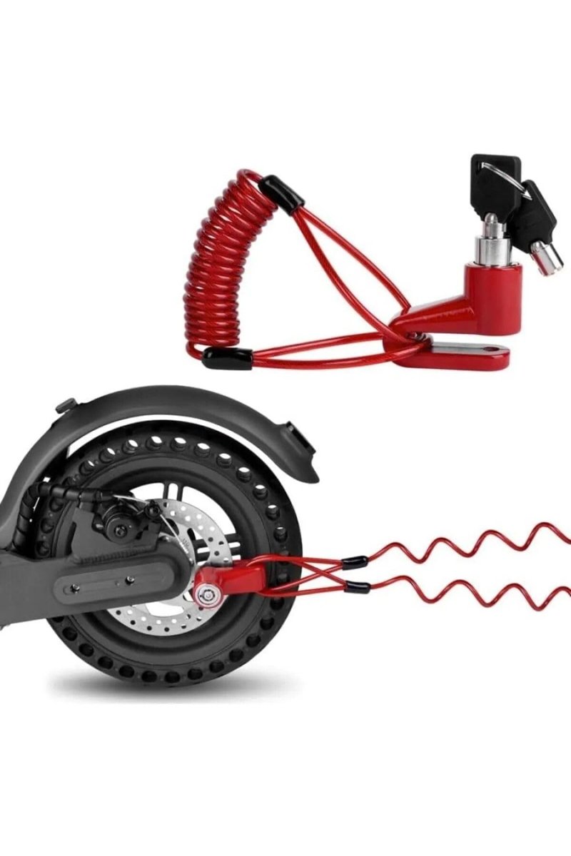2'li Güvenlik Seti Disk Kilidi + Spiral Çelik Halat Scooter Bisiklet Motosiklet İçin Üstün Koruma