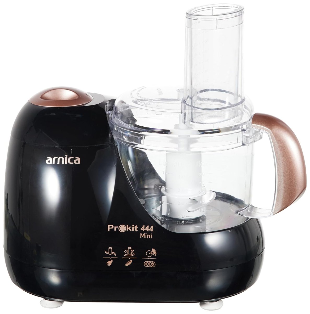 Arnica Prokit 444 Mini Mutfak Robotu, 600 W, 1 L Hazne, Hamur Karıştırma, Paslanmaz Çelik Bıçak, Rose